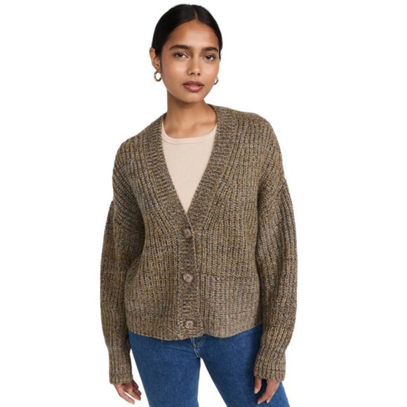 💕360 SWEATER💕 Logan Cardigan ~ Merino Wool Alpaca Blend Mocha Medium NWT - Picture 2 of 13